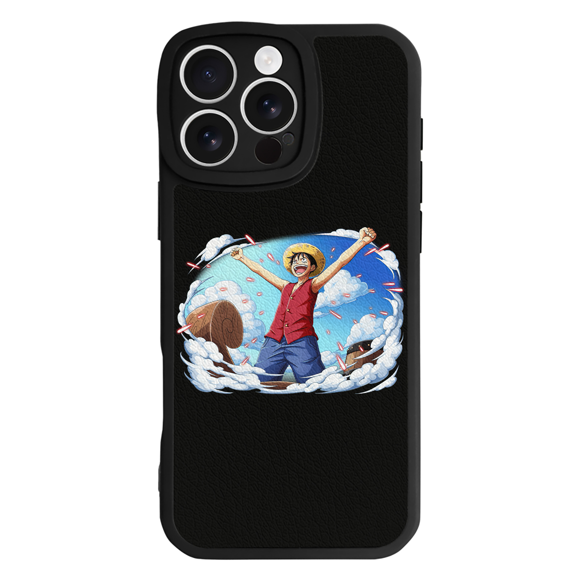 （画像用） ワンピース モンキー・D・ルフィ ONE PIECE Monkey D. Luffy 【iPhone 16シリーズ対応】シリコンスマホケース（レザー調） 材質：シリコン